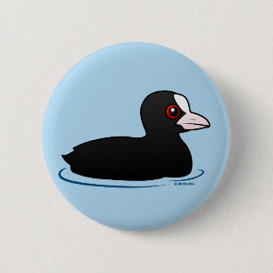 Badge Rond 5 Cm Foulque maroule eurasienne