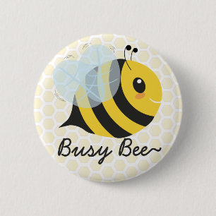 Badge Rond 5 Cm Fourmi jaune mignonne avec le motif de nid