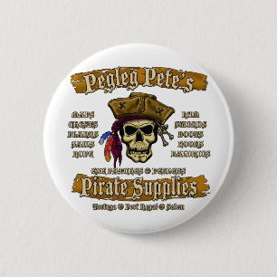 Badge Rond 5 Cm Fournitures de pirates de Pegleg Pete
