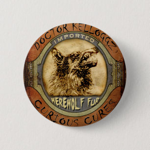 Badge Rond 5 Cm Fourrure de loup-garou