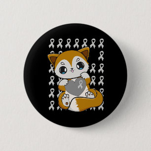 Badge Rond 5 Cm Fox Avec Ruban Pour Sensibilisation À La Dyslexie