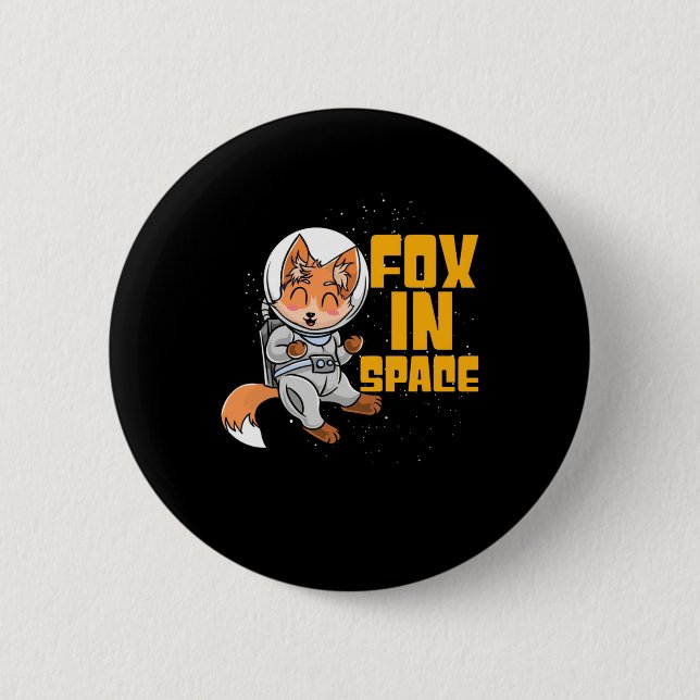 Badge Rond 5 Cm Fox dans l'espace (Devant)