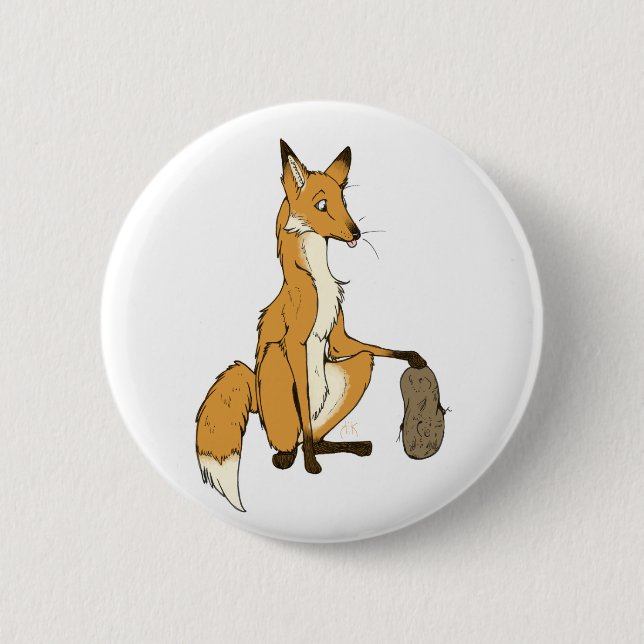 Badge Rond 5 Cm Fox de pomme de terre (Devant)
