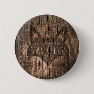 Badge Rond 5 Cm Fox, Fox intelligent de séjour petit