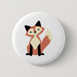Badge Rond 5 Cm Fox mignon de Tête-inclinaison