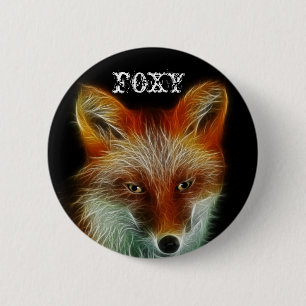 Badge Rond 5 Cm Fox rouge