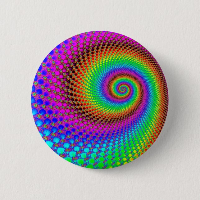 Badge Rond 5 Cm Fractale Abstraite (Devant)