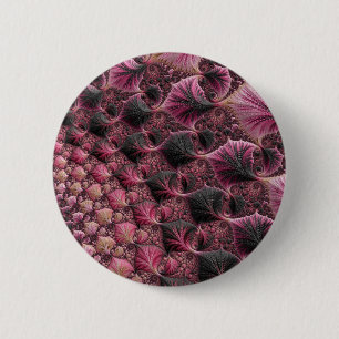 Badge Rond 5 Cm Fractale rose