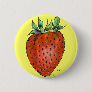 Badge Rond 5 Cm Fraise