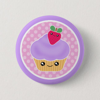 Badge Rond 5 Cm Fraise de petit gâteau de Kawaii