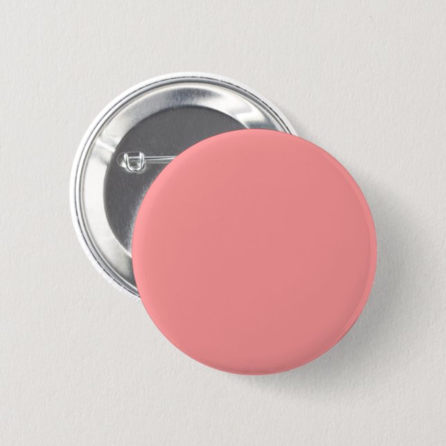 Badge Rond 5 Cm Fraise solide couleur rose clair (Devant & derrière)