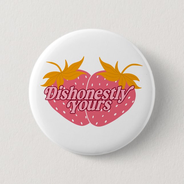 Badge Rond 5 Cm Fraises malveillantes par Haley - Bouton (Devant)