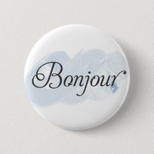 Badge Rond 5 Cm Français Bonjour