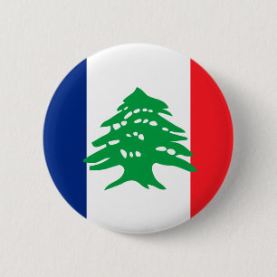 Badge Rond 5 Cm Français libanais, Liban