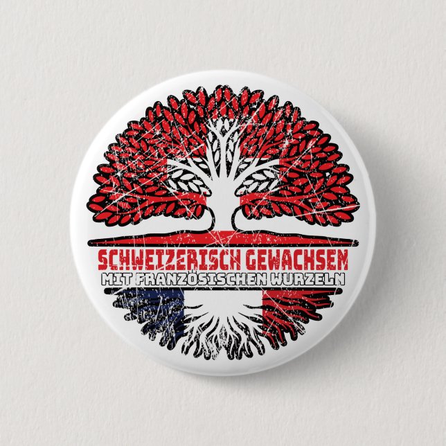 Badge Rond 5 Cm France Arbre suisse (Devant)