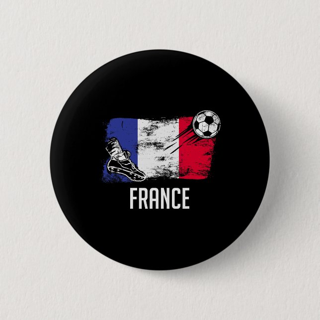 Badge Rond 5 Cm France Flag Jersey French Soccer Team French  (Devant)