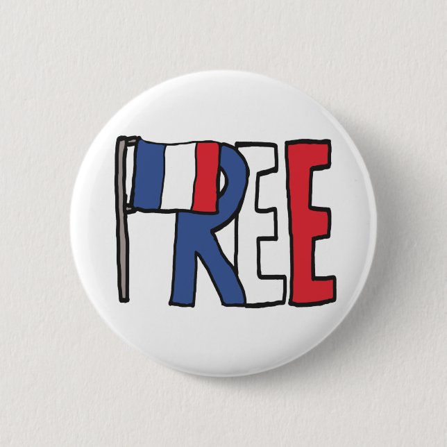 Badge Rond 5 Cm France libre (Devant)
