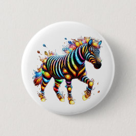 Badge Rond 5 Cm Frapper le charme Zèbre