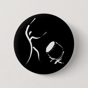 Badge Rond 5 Cm Frappez-le (le bouton de Taiko)