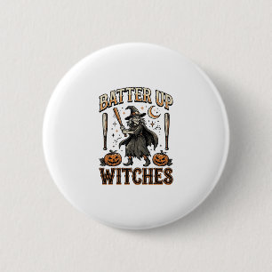 Badge Rond 5 Cm Frappez les sorcières Design de baseball vintage H