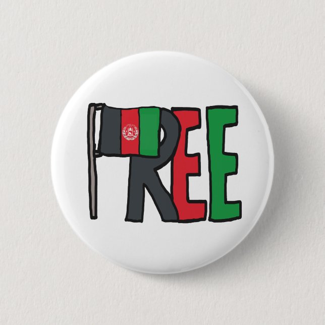 Badge Rond 5 Cm Free Afghanistan (Devant)