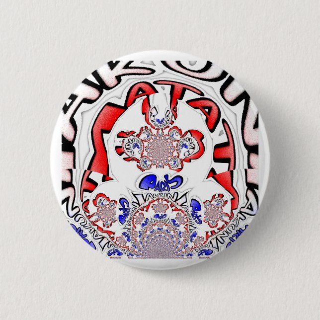 Badge Rond 5 Cm French Twist Hakuna Matata : Unique Mélange Cultur (Devant)