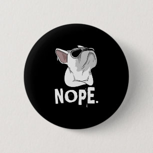 Badge Rond 5 Cm Frenchie Bouledogue Français Blanc
