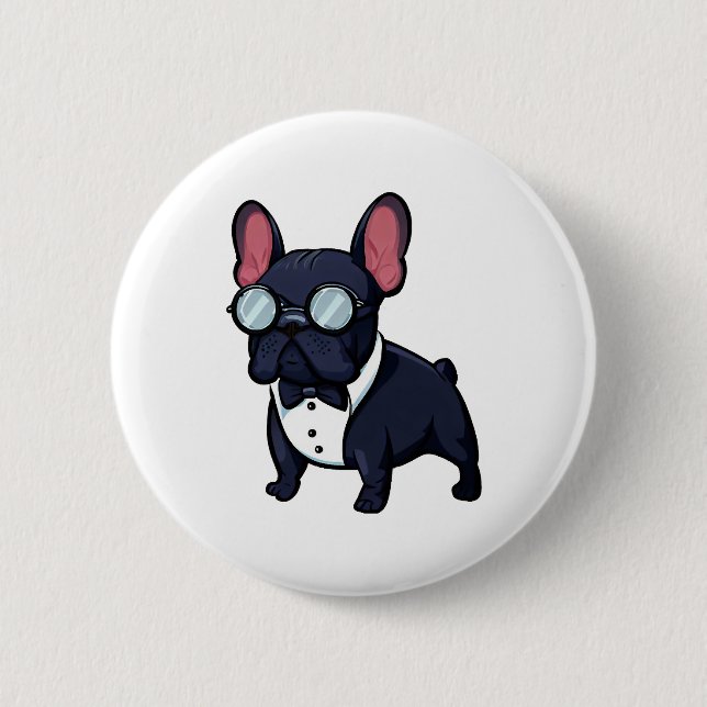 Badge Rond 5 Cm Frenchie The Gentlemen (Devant)