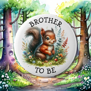 Badge Rond 5 Cm Frère à être   Baby shower à thème Woodland