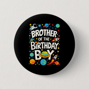 Badge Rond 5 Cm Frère astronaute du garçon d'anniversaire Famille