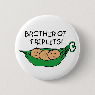 Badge Rond 5 Cm Frère de cosse de triplets