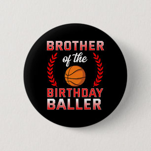 Badge Rond 5 Cm Frère De L'Anniversaire Garçon Bysketbyll Annivers