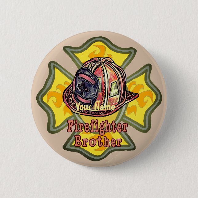 Badge Rond 5 Cm Frère pompier (Devant)