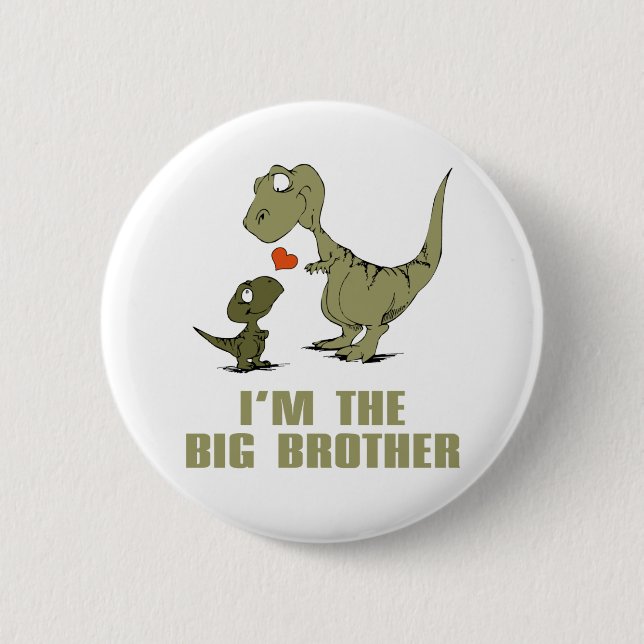Badge Rond 5 Cm Frères de dinosaure (Devant)
