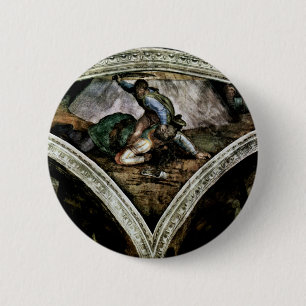 Badge Rond 5 Cm Fresque de plafond pour l'histoire de la création