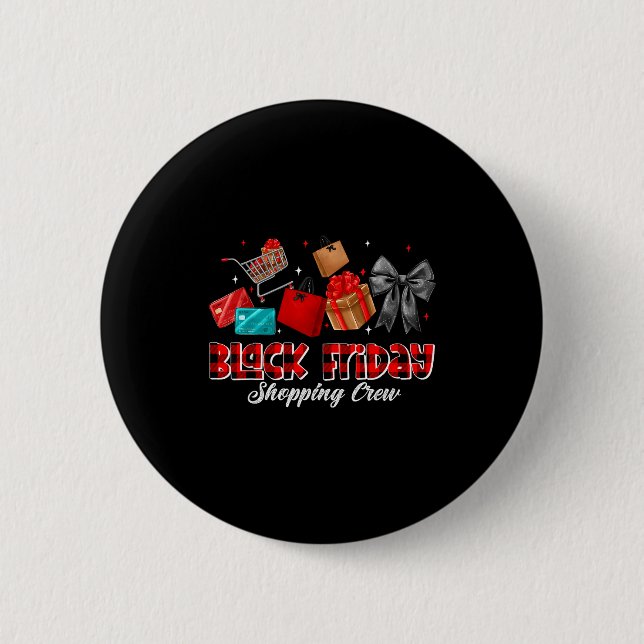 Badge Rond 5 Cm Friday Shopng Squad Christmas Black Shopng Family  (Devant)