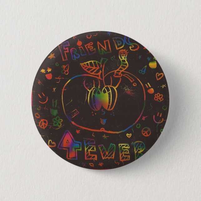 Badge Rond 5 Cm Friends 4ever (Devant)
