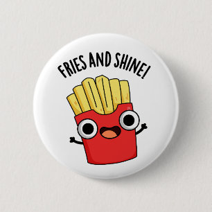 Badge Rond 5 Cm Frites Et Brille Blagues Nourriture Drôle
