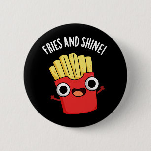 Badge Rond 5 Cm Frites Et Brille Blagues Nourriture Drôle Fond Som
