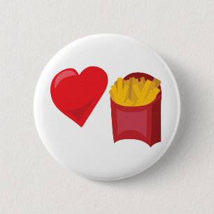 Badge Rond 5 Cm Fritures d'amour ! Personnalisable :