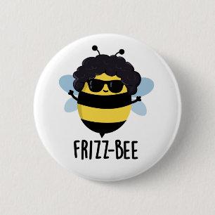 Badge Rond 5 Cm Frizz-Bee Funny Afro Bee Pun