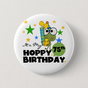 Badge Rond 5 Cm Froggie Hoppy 75e anniversaire
