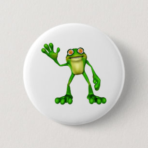 Badge Rond 5 Cm Froggie la chouette grenouille à caricatures