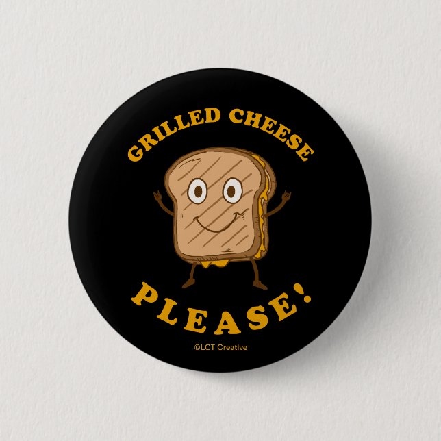 Badge Rond 5 Cm Fromage Grillé S'il vous plaît (Devant)