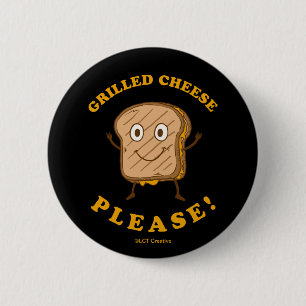Badge Rond 5 Cm Fromage Grillé S'il vous plaît