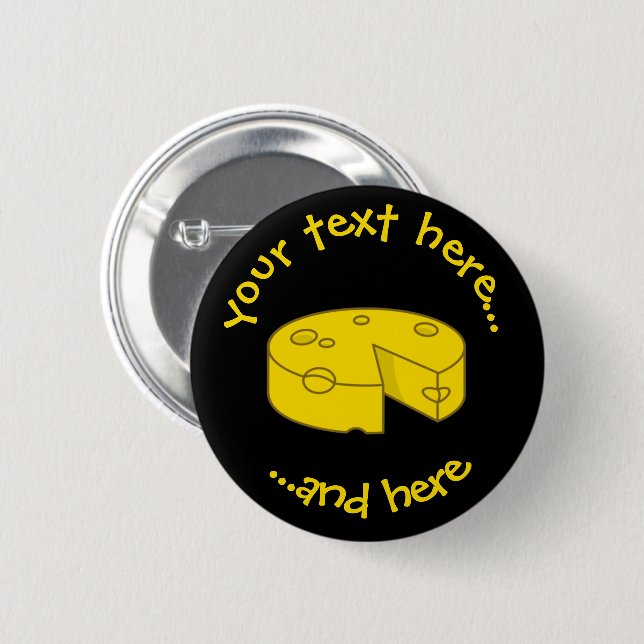 Badge Rond 5 Cm Fromage jaune (Devant & derrière)