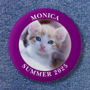 Badge Rond 5 Cm Frontière violette photo de famille