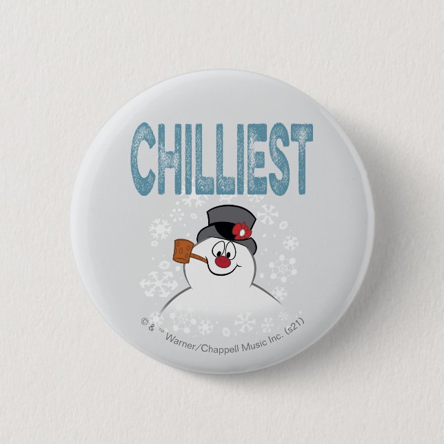 Badge Rond 5 Cm Frosty the Snowman™ | Chilliest (Devant)