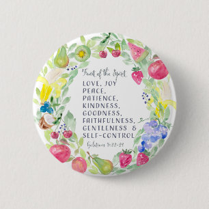 Badge Rond 5 Cm Fruit de l'illustration d'aquarelle d'esprit