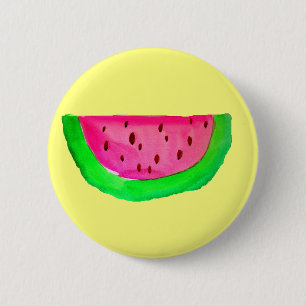 Badge Rond 5 Cm Fruit de pastèque rose juteux